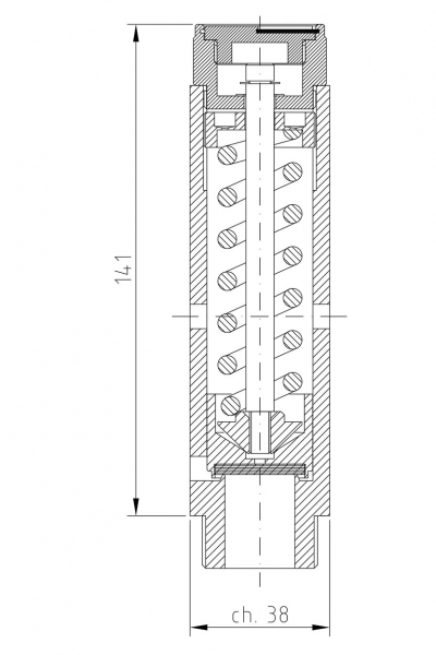 Valvola di sicurezza modello B20 a scarico libero disegno 2D