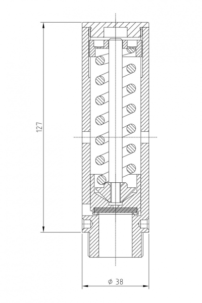 Valvola di sicurezza modello B20/S a scarico libero disegno 2D