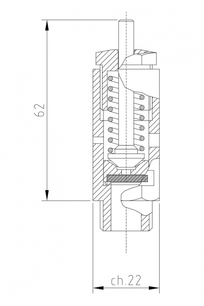 Valvola di sicurezza modello C10 a scarico libero disegno 2D