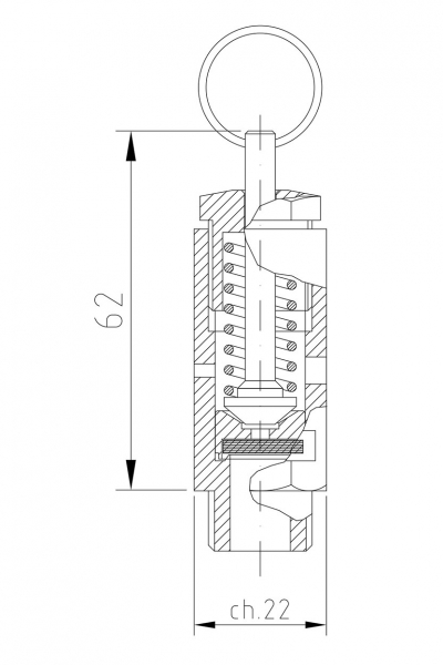 Valvola di sicurezza modello C10/A a scarico libero disegno 2D