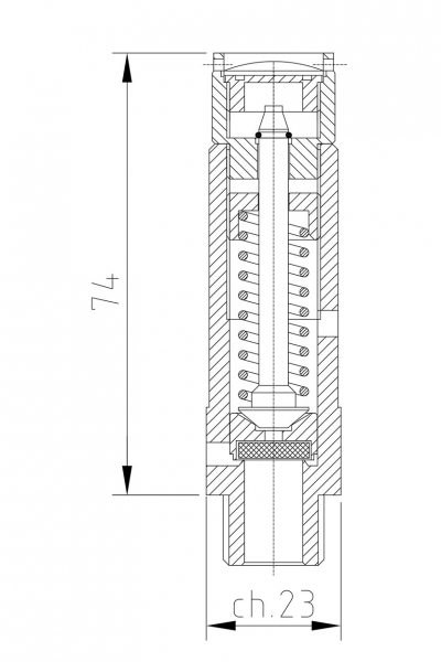 Valvola di sicurezza modello D10 a scarico libero disegno 2D