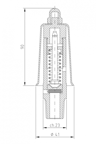 Valvola di sicurezza modello D10/P a scarico libero disegno 2D