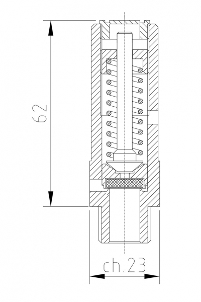 Valvola di sicurezza modello D10/S a scarico libero disegno 2D