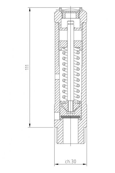 Valvola di sicurezza modello D14 a scarico libero disegno 2D
