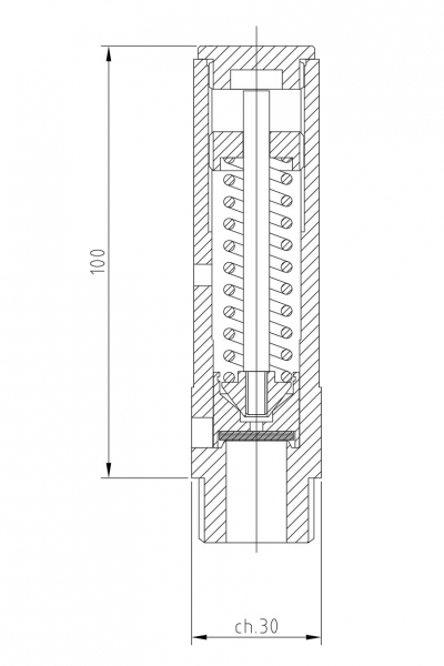 Valvola di sicurezza modello D14/S a scarico libero disegno 2D