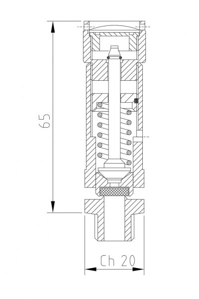Valvola di sicurezza modello D7 a scarico libero disegno 2D