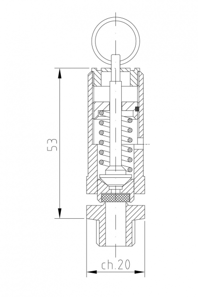 Valvola di sicurezza modello D7/A a scarico libero disegno 2D