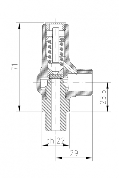 Safety valve model D7/CS piped discharge disego 2D