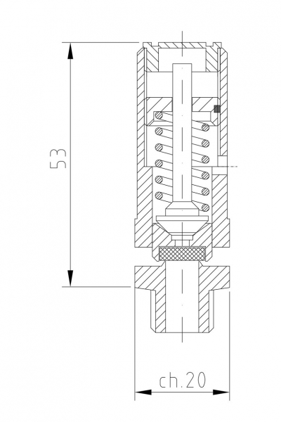 Valvola di sicurezza modello D7/S a scarico libero disegno 2D