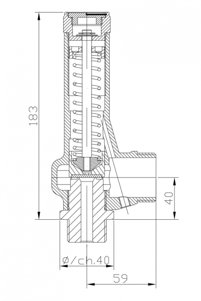 Safety valve model E10/L150 piped discharge disego 2D