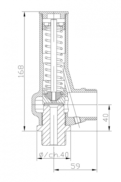 Safety valve model E10/LS150 piped discharge disego 2D