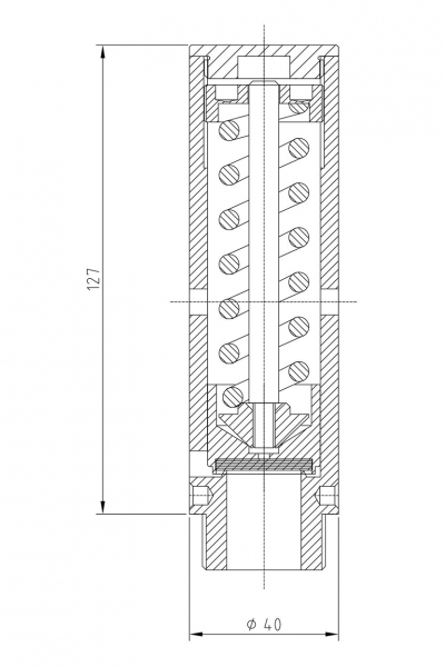 Valvola di sicurezza modello E14/S a scarico libero disegno 2D