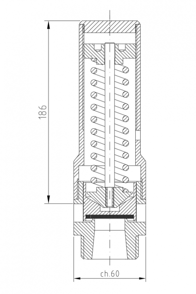 Valvola di sicurezza modello F32/S a scarico libero disegno 2D