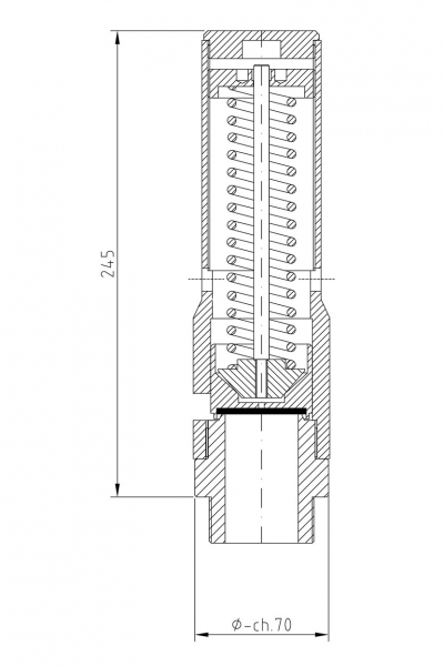 Valvola di sicurezza modello F40/S a scarico libero disegno 2D