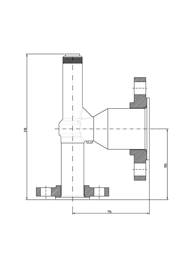 Safety valve model G10-API piped discharge 2D drawing