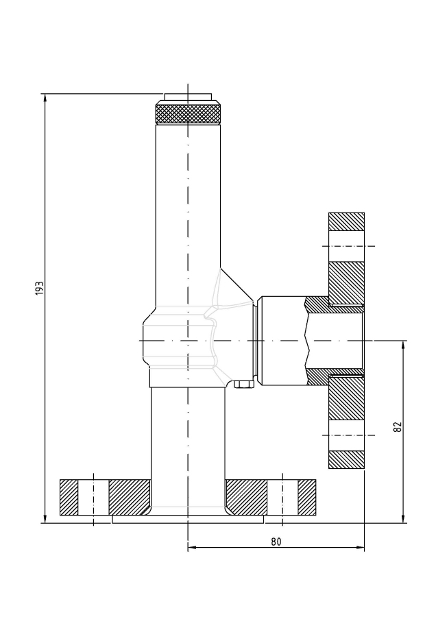 Valvola di sicurezza modello G10-CF a scarico convogliato disegno 2D