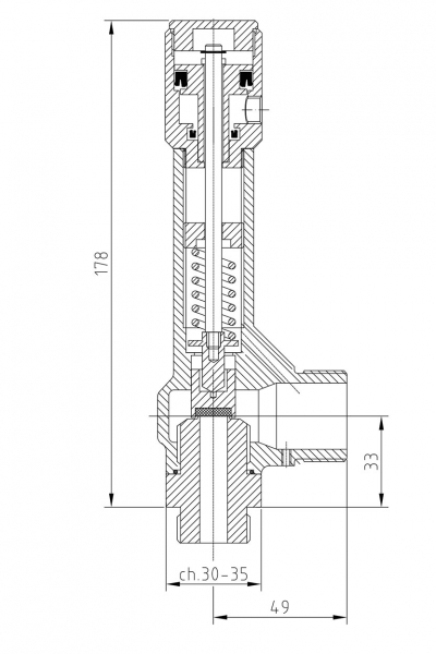 Safety valve model G10/P piped discharge disego 2D