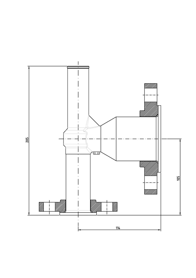 Safety valve model G10/S-API piped discharge 2D drawing
