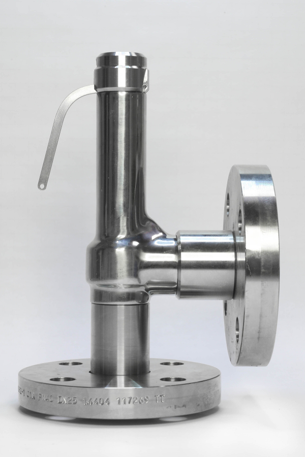 Safety valve model G14/L-CF piped discharge inox material