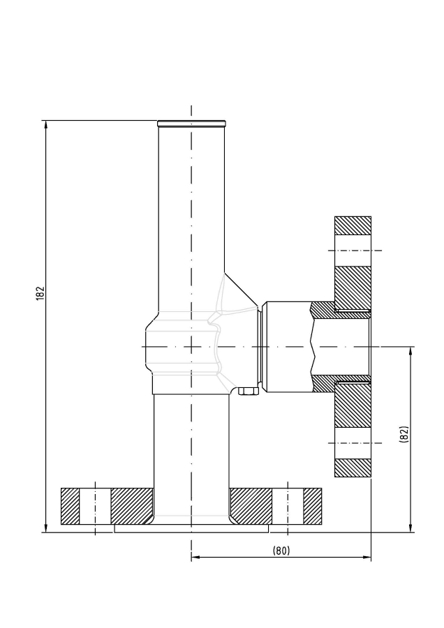 Safety valve model G14/S-CF piped discharge 2D drawing