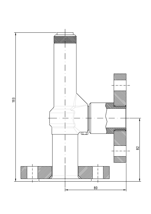 Safety valve model G15-CF piped discharge 2D drawing