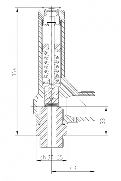 Safety valve model G15 piped discharge disego 2D