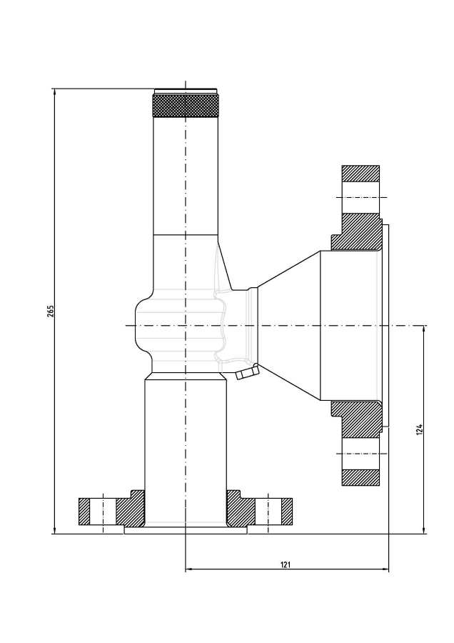 Safety valve model G20-API piped discharge 2D drawing
