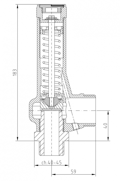 Safety valve model G20 piped discharge disego 2D