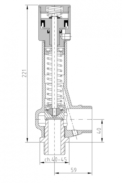 Safety valve model G20/P piped discharge disego 2D
