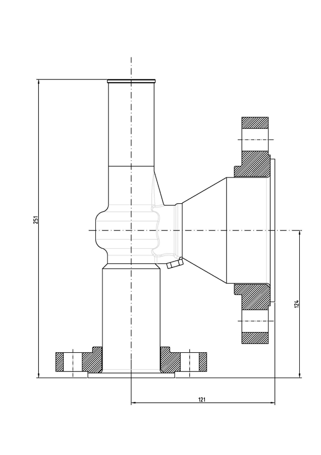 Safety valve model G20/S-API piped discharge 2D drawing