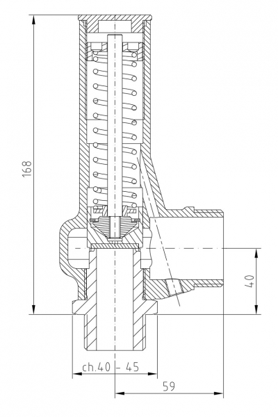 Safety valve model G20/S piped discharge disego 2D