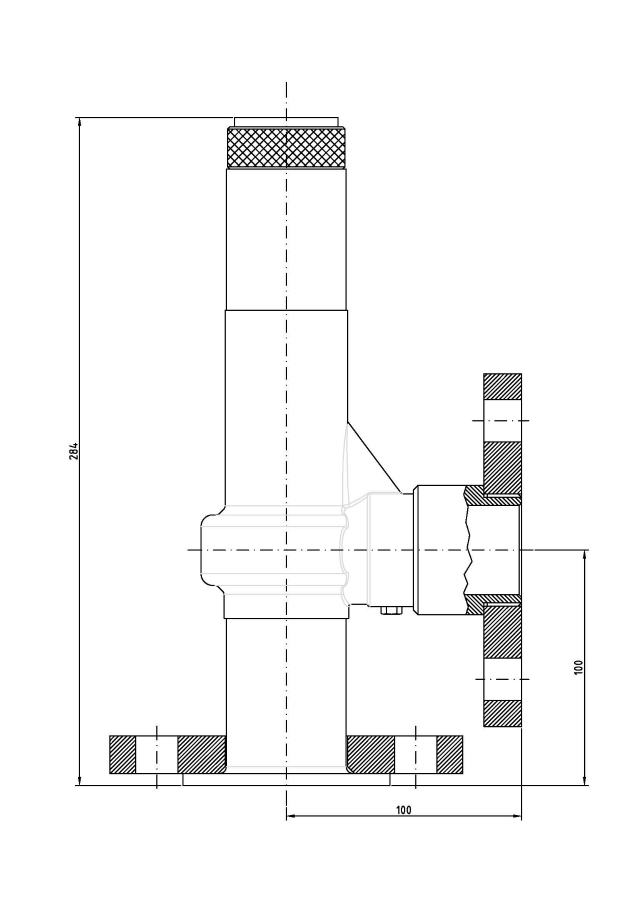 Valvola di sicurezza modello G25-CF a scarico convogliato disegno 2D