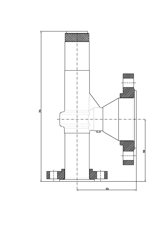Safety valve model G32-API piped discharge 2D drawing