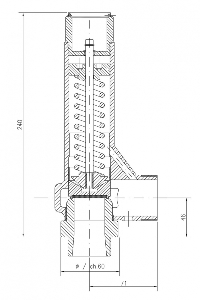 Safety valve model G32 piped discharge disego 2D