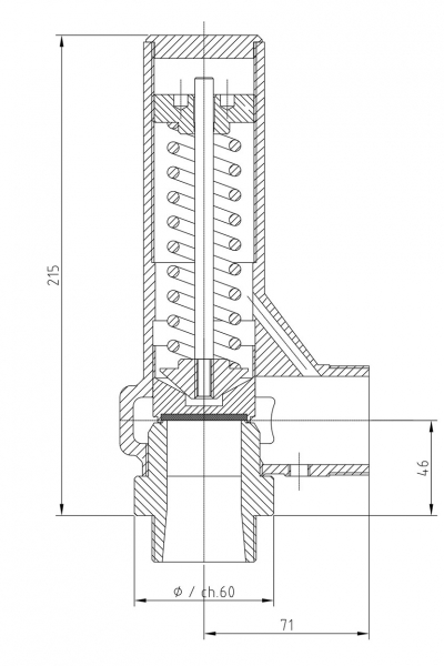 Safety valve model G32/S piped discharge disego 2D