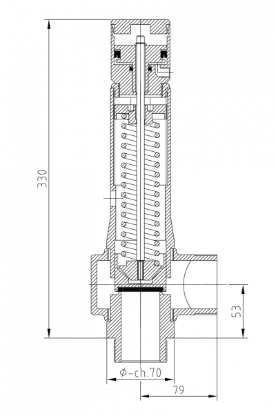 Safety valve model G40/P piped discharge disego 2D