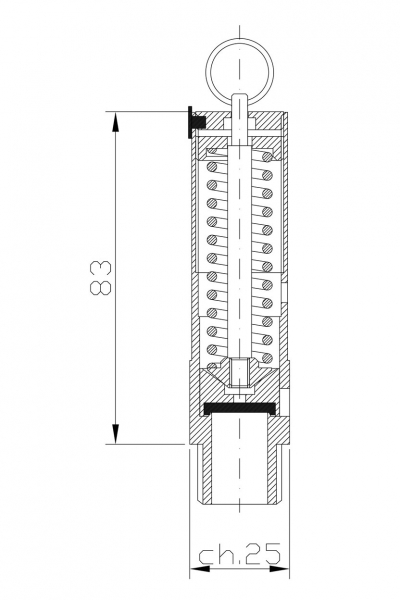 Safety valve model Z14/A free discharge 2D drawing