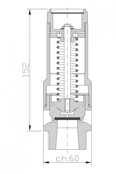 Safety valve model Z25 free discharge 2D drawing