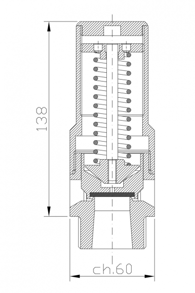 Safety valve model Z25/S free discharge 2D drawing